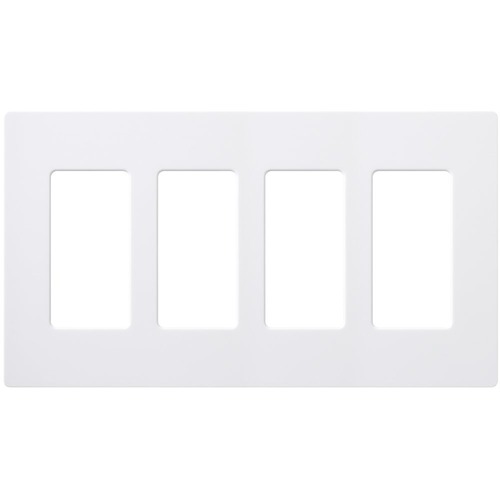 Lutron Dimmer Controls Designer Style 4-Gang Wallplate in White CW-4-WH