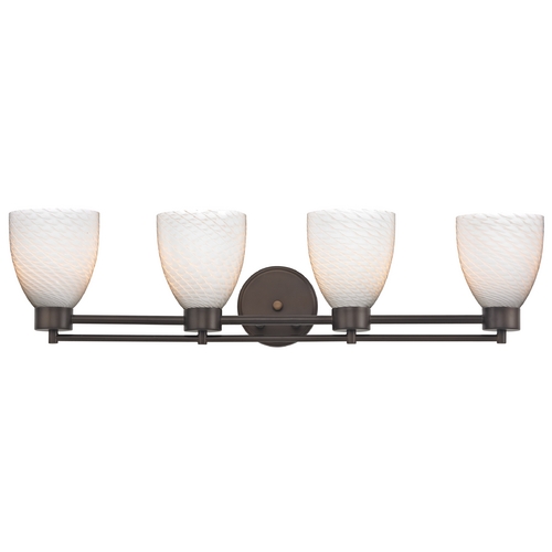 Design Classics Lighting Modern Bathroom Light with White Glass - Four Lights 704-220 GL1020MB