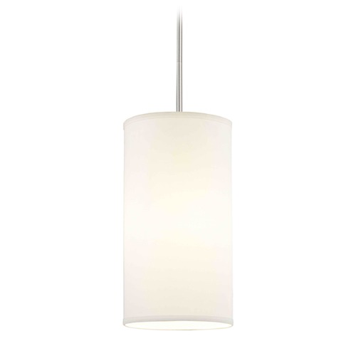 Design Classics Lighting Milo Slim Satin Nickel Mini-Pendant Light with Cylindrical Shade DCL 6542-09 SH9675