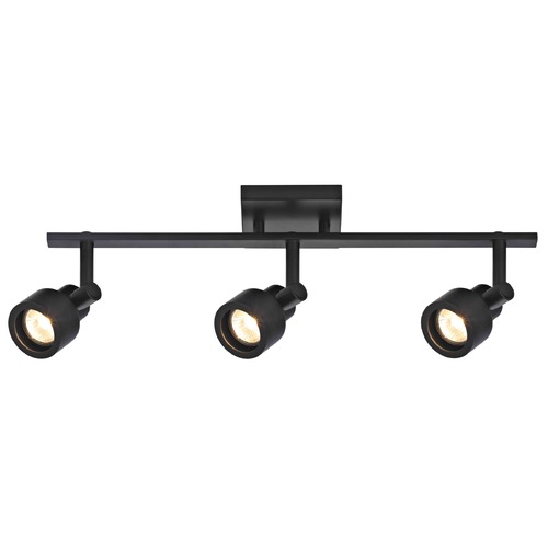 Recesso Lighting by Dolan Designs Track Light with 3 Stepped Cylinder Spot Lights - Black - GU10 Base TR0203-BK