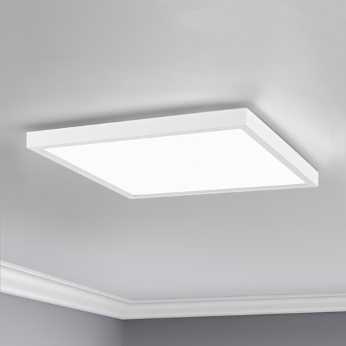 Design Classics Lighting Flat LED Light Surface Mount 14-Inch Square White 3000K 1560LM 14309-WH SQ T16 3O