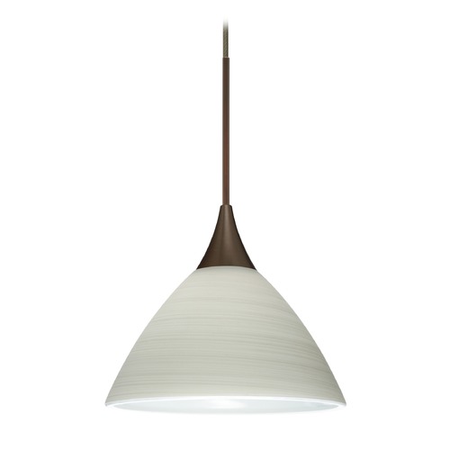 Besa Lighting Besa Lighting Domi Bronze Mini-Pendant Light with Bell Shade 1XT-1743KR-BR