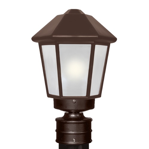 Besa Lighting Frosted Glass Post Light Bronze Costaluz by Besa Lighting 327298-POST-FR