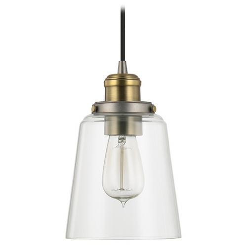 Fallon 6-Inch Cone Pendant in Graphite & Brass by Capital Lighting