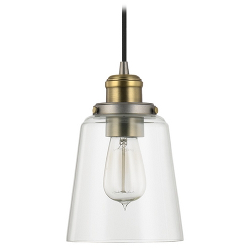 Capital Lighting Fallon 6-Inch Cone Pendant in Graphite & Brass by Capital Lighting 3718GA-135