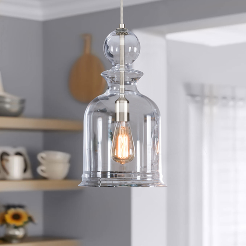 Progress Lighting Staunton Farmhouse Mini Pendant in Brushed Nickel by Progress Lighting P5333-09