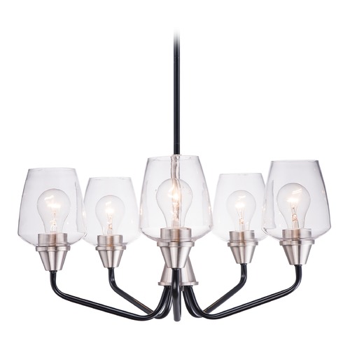 Maxim Lighting Goblet Black & Satin Nickel Chandelier by Maxim Lighting 26125CLBKSN