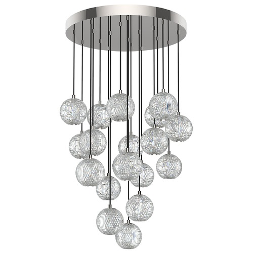 Marni Polished Nickel LED Multi-Light Pendant by Alora Lighting