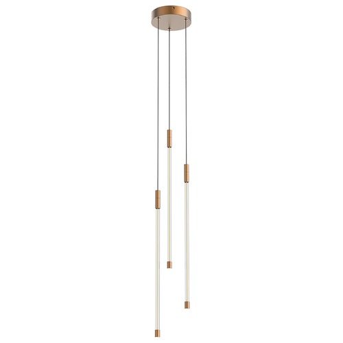 Motif 5.5-Inch Wide LED Multi-Port Pendant in Brushed Gold by Kuzco Lighting