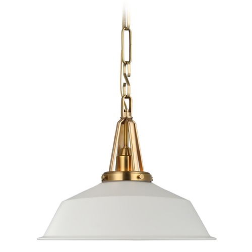Visual Comfort Signature Collection Chapman & Myers Layton 14-Inch Pendant in Brass by Visual Comfort Signature CHC5461ABWHT