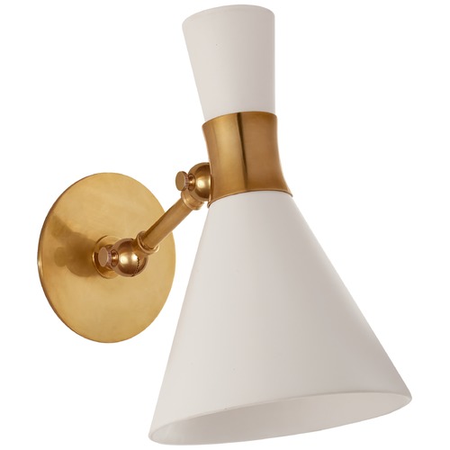 Visual Comfort Signature Collection Studio VC Liam Small Sconce in Antique Brass by Visual Comfort Signature S2640HABWHT