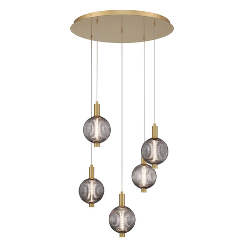 Palmas 5-Light Multi-Drop Pendant in Gold by Eurofase Lighting