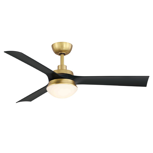 Fanimation Fans Barlow Brushed Satin Brass LED Ceiling Fan with Light