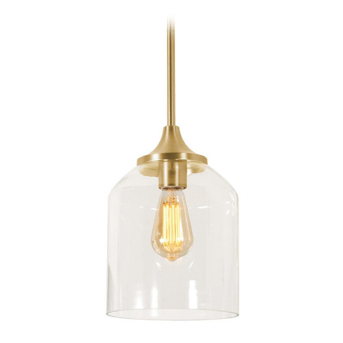 Afx Lighting William Satin Brass Mini-Pendant Light with Bowl / Dome Shade