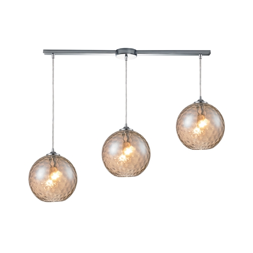 Elk Lighting Multi-Light Pendant with Amber Glass - Three Lights 31380/3L-CMP