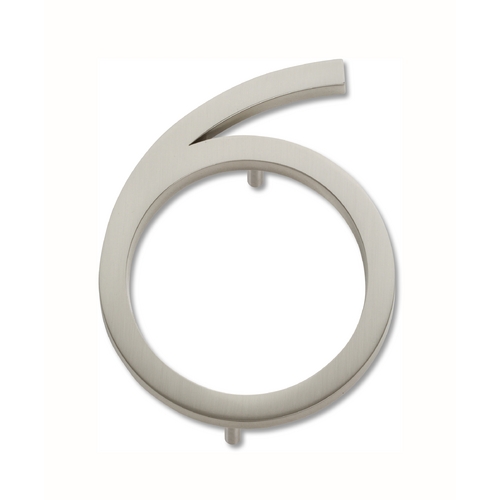 Atlas Homewares Brushed Nickel House Number 6 by Atlas Homewares AVN6-BRN