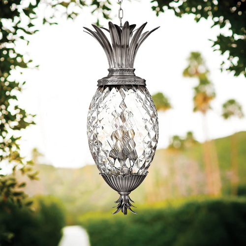 Polished Antique Nickel Pineapple Bronze Pendant Light by Hinkley Lighting