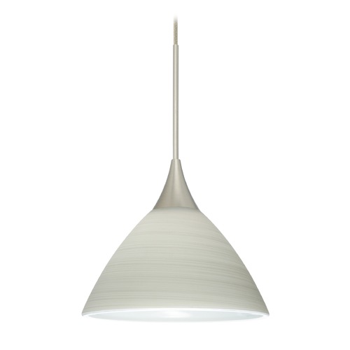 Besa Lighting Domi Satin Nickel Mini-Pendant Light with Bell Shade