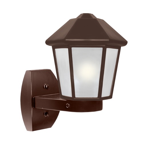 Besa Lighting Frosted Glass Outdoor Wall Light Bronze Costaluz by Besa Lighting 327298-WALL-FR