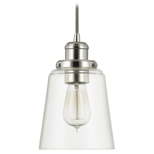 Fallon 6-Inch Cone Pendant in Polished Nickel by Capital Lighting