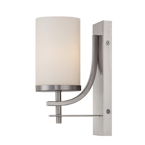 Colton Satin Nickel Sconce by Savoy House