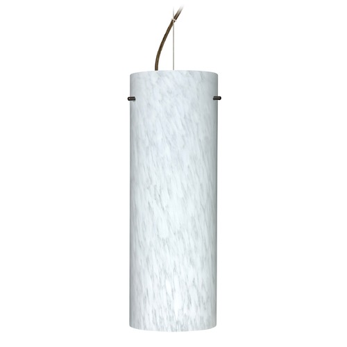 Besa Lighting Besa Lighting Tondo Bronze LED Pendant Light with Cylindrical Shade 1KX-412819-LED-BR