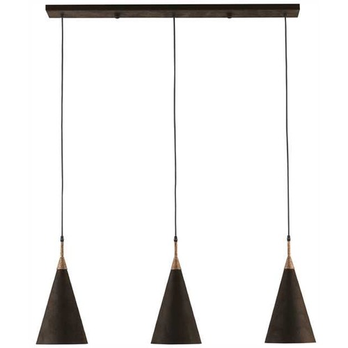 Currey and Company Lighting Currey and Company Bunny Williams Black Multi-Light Pendant with Conical Shade 9000-0222