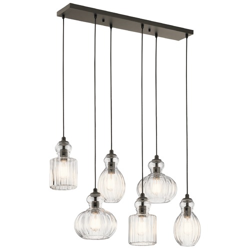 Kichler Lighting Transitional Multi-Light Pendant Olde Bronze Riviera by Kichler Lighting 43950OZ