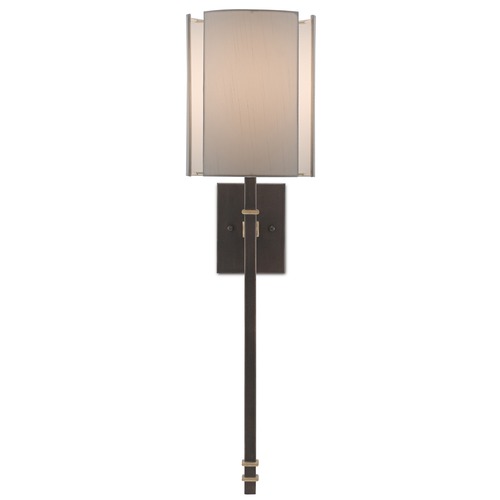 Currey and Company Lighting Currey and Company Rocher Hand Rubbed Bronze / Gold Leaf Sconce 5000-0119