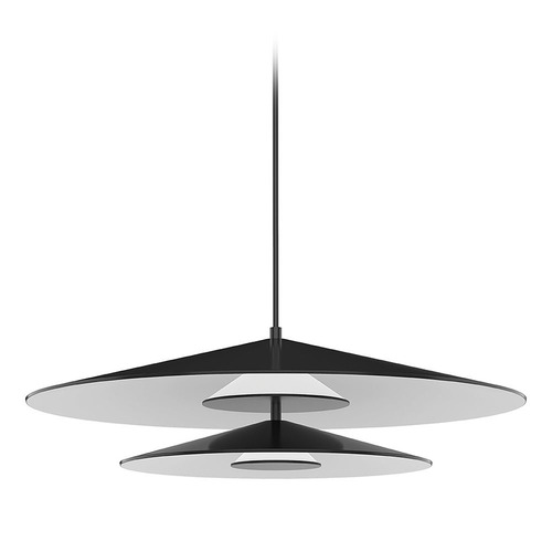 Kuzco Lighting Cruz 24-Inch LED Pendant in Black and White with Acrylic Cover PD22907-BK/WH