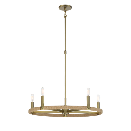 Windward Passage 5-Light Chandelier in Soft Brass by Minka Lavery