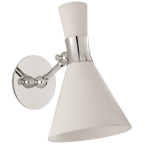 Visual Comfort Signature Collection Studio VC Liam Small Sconce in Polished Nickel by Visual Comfort Signature S2640PNWHT