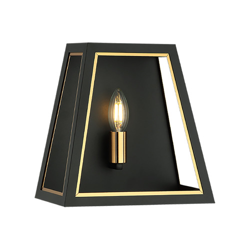 Rosalie Matte Black & Aged Gold Brass Sconce by Matteo Lighting