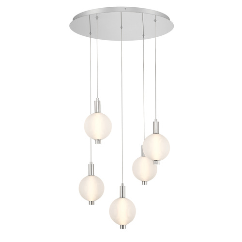 Palmas 5-Light Multi-Drop Pendant in Nickel by Eurofase Lighting