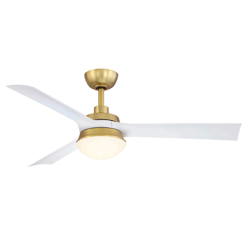Fanimation Fans Barlow Brushed Satin Brass LED Ceiling Fan with Light by Fanimation Fans FP6807BSMW