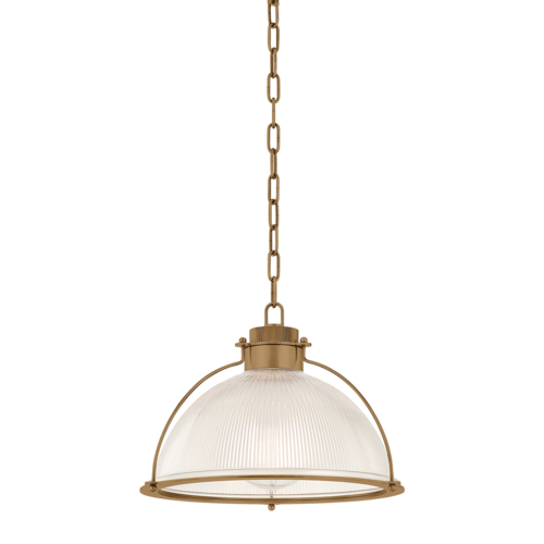 Troy Lighting Glint Patina Brass LED Pendant Light with Bowl / Dome Shade