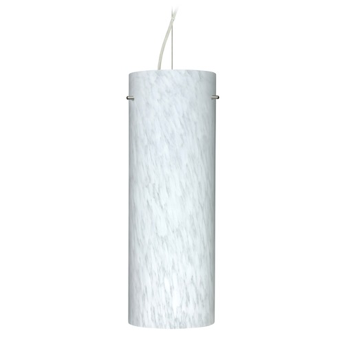 Besa Lighting Besa Lighting Tondo Satin Nickel LED Pendant Light with Cylindrical Shade 1KX-412819-LED-SN