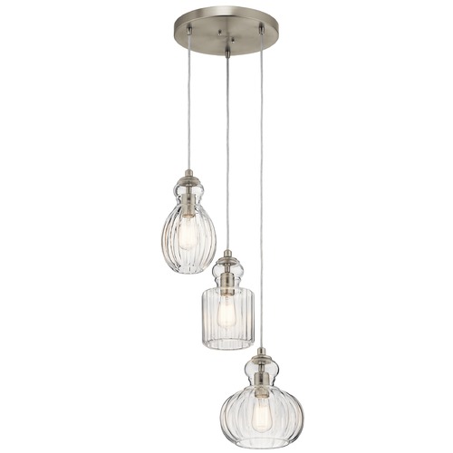 Kichler Lighting Transitional Pendant Brushed Nickel Riviera by Kichler Lighting 43952NI