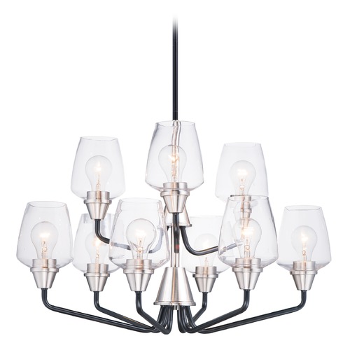 Maxim Lighting Goblet Black & Satin Nickel Chandelier by Maxim Lighting 26127CLBKSN