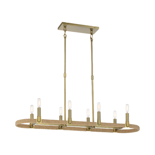 Windward Passage 8-Light Linear Light in Soft Brass by Minka Lavery
