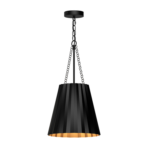 Alora Lighting Plisse Matte Black Pendant Light with Conical Shade