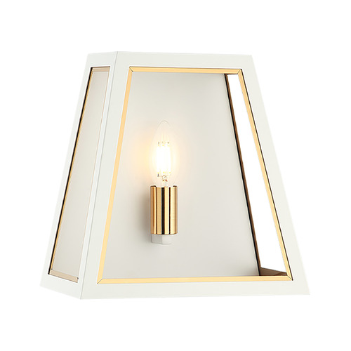 Rosalie White & Aged Gold Brass Sconce by Matteo Lighting