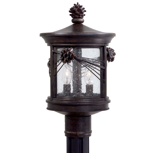 Post Light with Clear Glass in Iron Oxide by Minka Lavery