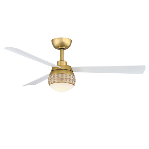 Fanimation Fans Fanimation Fans Paget Brushed Satin Brass LED Ceiling Fan with Light FP6837BSMW