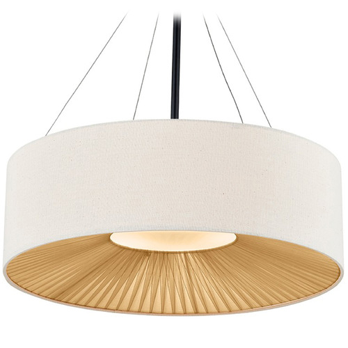 Justice Design Group Justice Design Warren 24 Inch Drum Pendant Black FAB-9572-CREM-MBLK