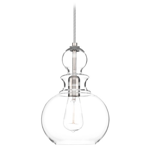 Progress Lighting Staunton Farmhouse Mini Pendant in Brushed Nickel by Progress Lighting P5334-09