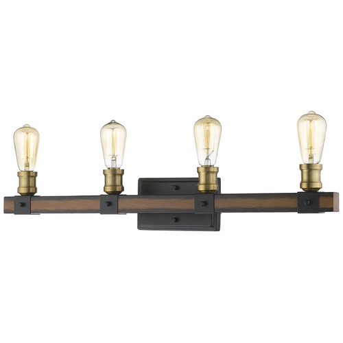 Z-Lite Kirkland Rustic Mahogany Bathroom Light by Z-Lite 472-4V-RM