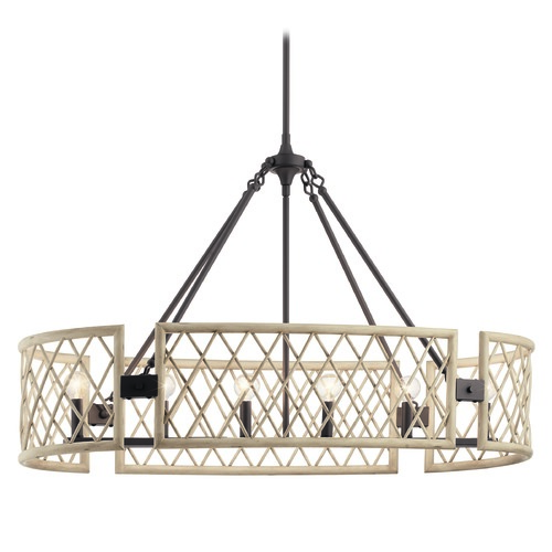 Kichler Lighting Oana 40-Inch White Washed Wood Linear Chandelier by Kichler Lighting 52078WWW