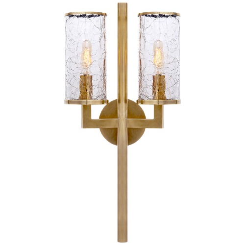 Visual Comfort Signature Collection Kelly Wearstler Liaison Double Sconce in Brass by Visual Comfort Signature KW2201ABCRG