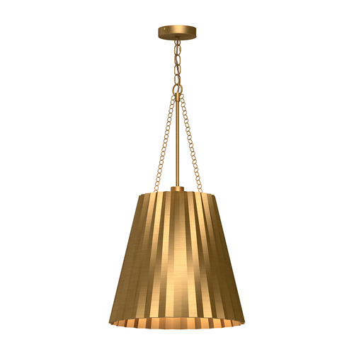Alora Lighting Alora Lighting Plisse Aged Gold Pendant Light with Conical Shade PD528116AG